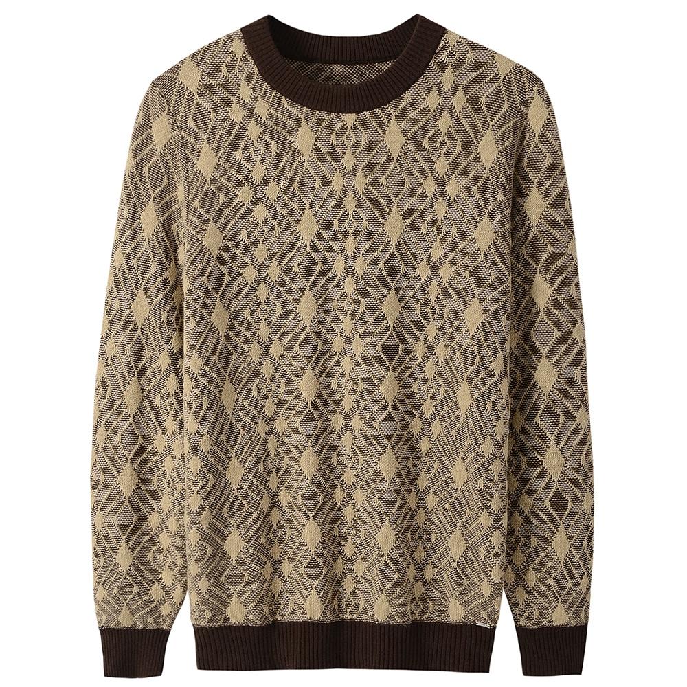 

Мужской винтажный свитер с круглым вырезом и пуловером с длинными рукавами 4XL коричневый