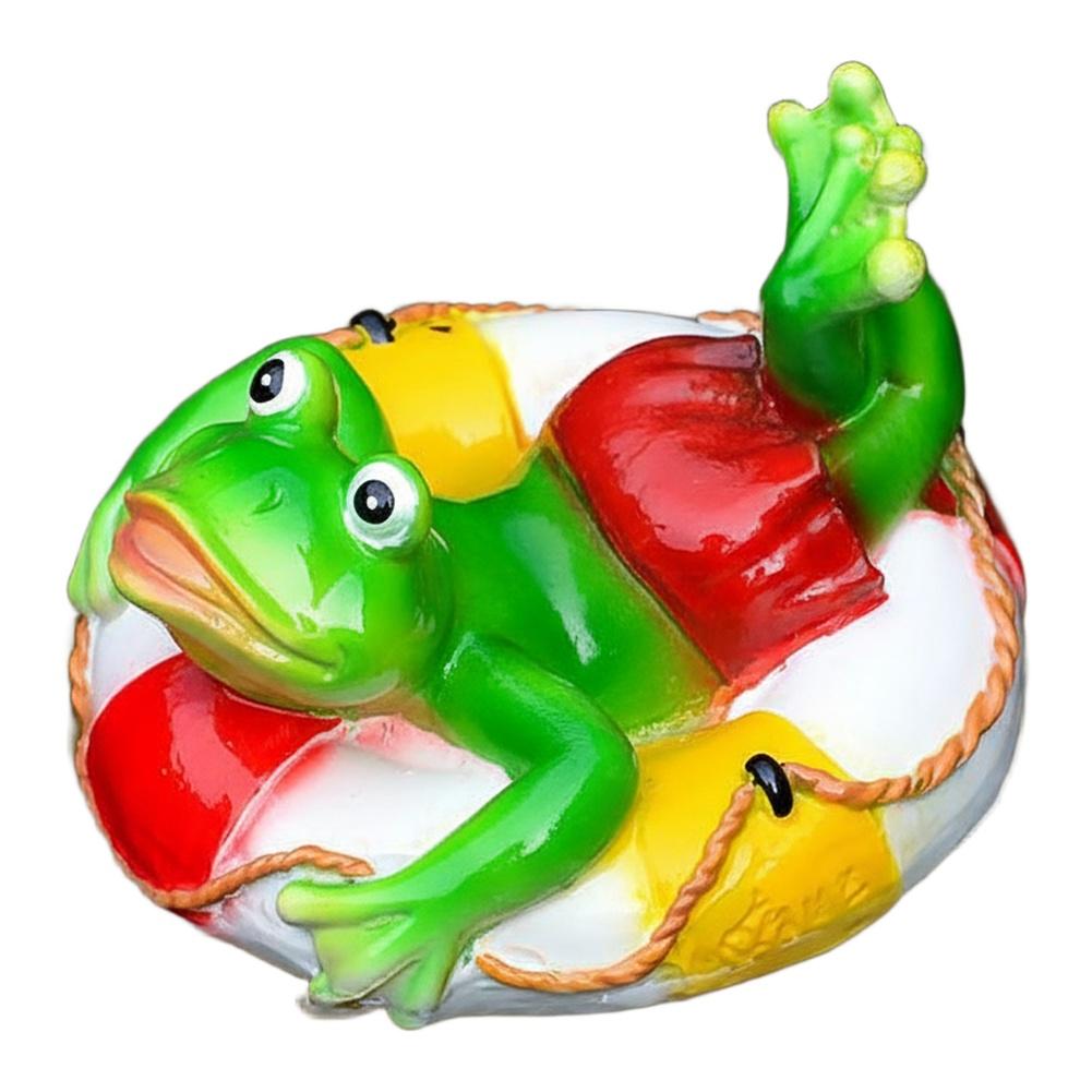Pond Decor Frog Ornament Garden Pond Water Feature Self Floating Frog Ornament Realistic Detailing Resin Construction