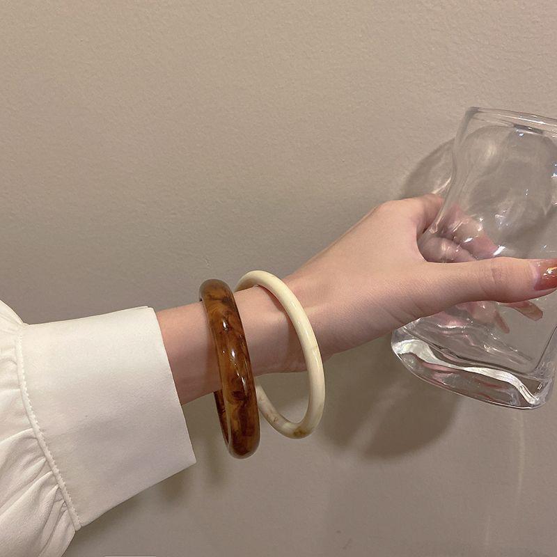 Korean Minimalist Acrylic Marble Pattern Vintage Bracelet for Women