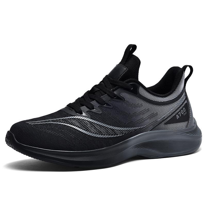 Breathable Lightweight Flyknit Running Shoes - Couple Outdoor Casual Lace Up Breathable Wear-resistant Anti-skid Sneakers New Design for All Seasons