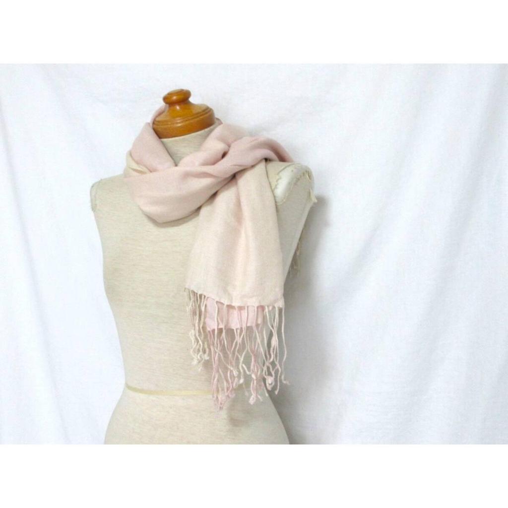 Used Shipping Included COURO COMPANY Pink Gradient Cashmere Silk Large Stole (Cashmere Silk Wrap Shawl Muffler)