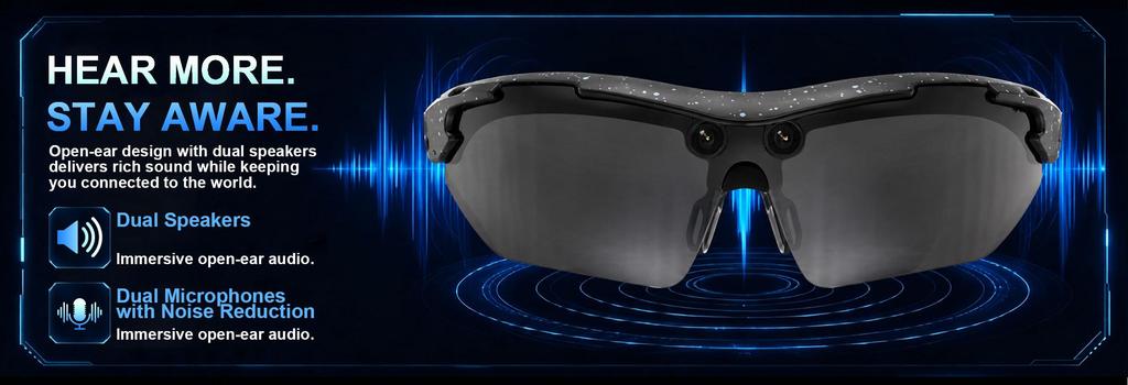 ERVPES AI Chytré brýle G6 Pro 1080P Kamera Stabilizace obrazu Bluetooth Hovor Překladač 26 Jazyků