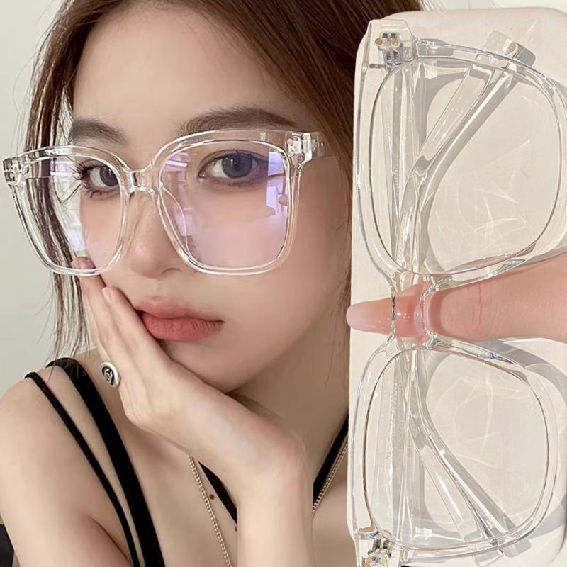 Simple Large Frame Blue Light Filteringweight Glasses Unisex Fashionable Square Black Transparent Eyeglasses Timeless Optical Spectacle Eyewear