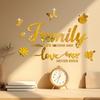 Family Letter Mirror Wall Stickers 3D Acrylic Wall Decal DIY Removable Wall Art Decor Butterfly Mural Stickers for Home Decor