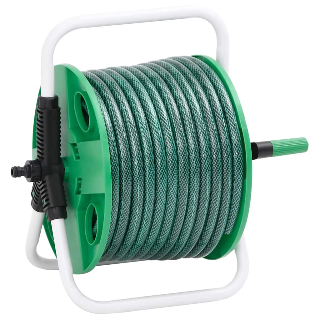 Vidaxl Wolnostojący Bęben Z Wężem I Złączkami, 0,5", 30M, Zielony, Pvc
