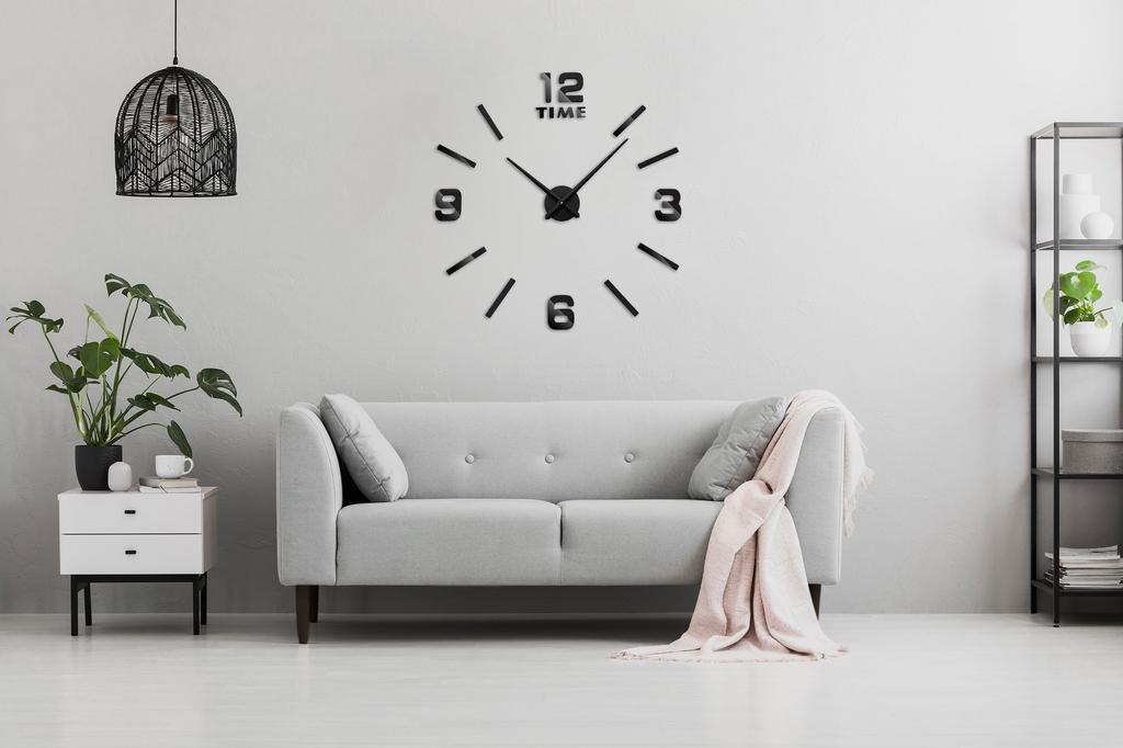 Zegar Ścienny Diy Bast 3D Czarny