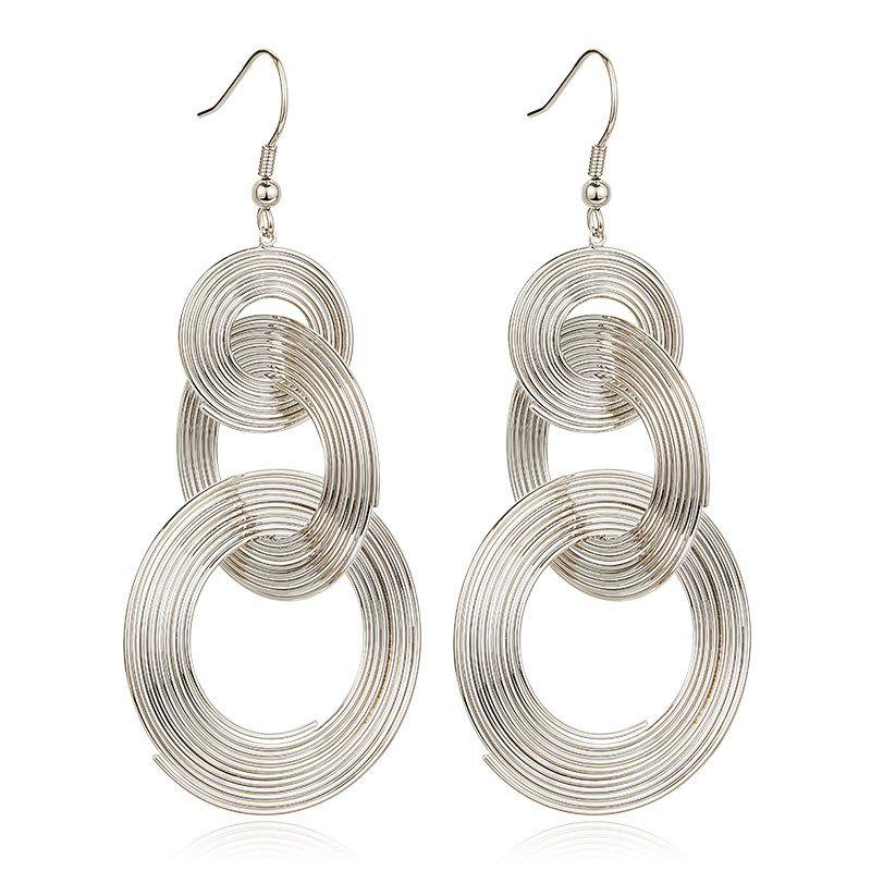 American High-End Exaggerated Long Hoop Earrings for Women, Niche Geometric Earrings, Minimalist Style Ear Studs, Spring and Summer Ear Accessories Titanium