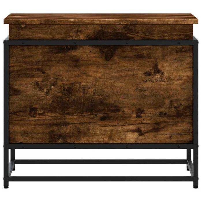 Boîte de rangement avec couvercle chêne fumé bois d ingénierie