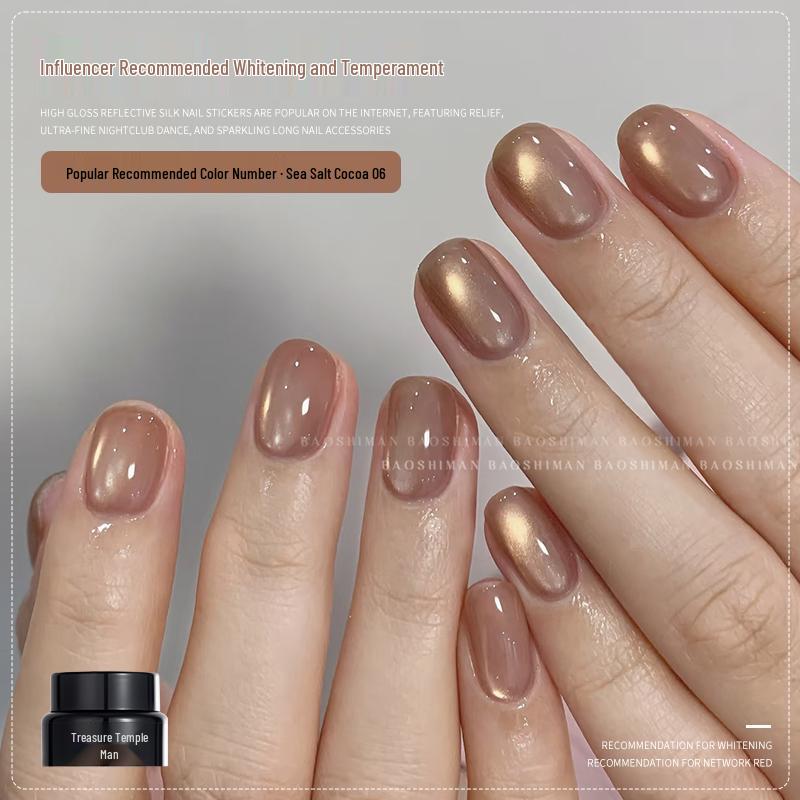 2025 Trending Crystal Cat Eye Nail Gel Polish - Flash Glass Bead Design