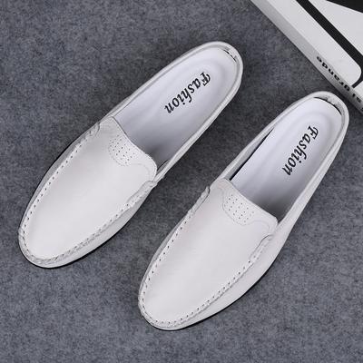 Genuine Leathe Men Half Slipper Classic Breathable Italian Muller Shoes Loafers Men Handmade Casual Shoes Male Flats Lazy Shoes
