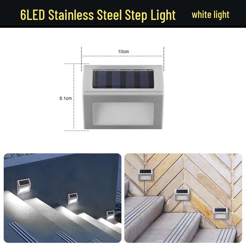 Solar Stainless Steel Outdoor Stair Light & Rainproof Wall/Fence Night Light