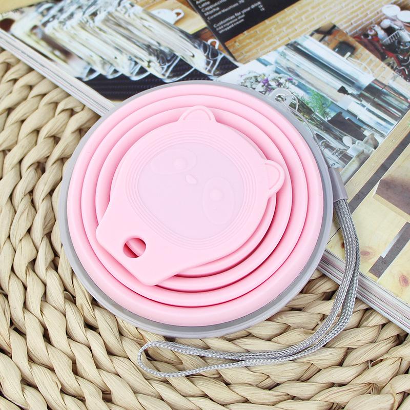 270ml Folding Cup Food Grade Water Cup Travel Silicone Retractable Coloured Portable Outdoor Coffee Handcup Travel Mouthwash Cup