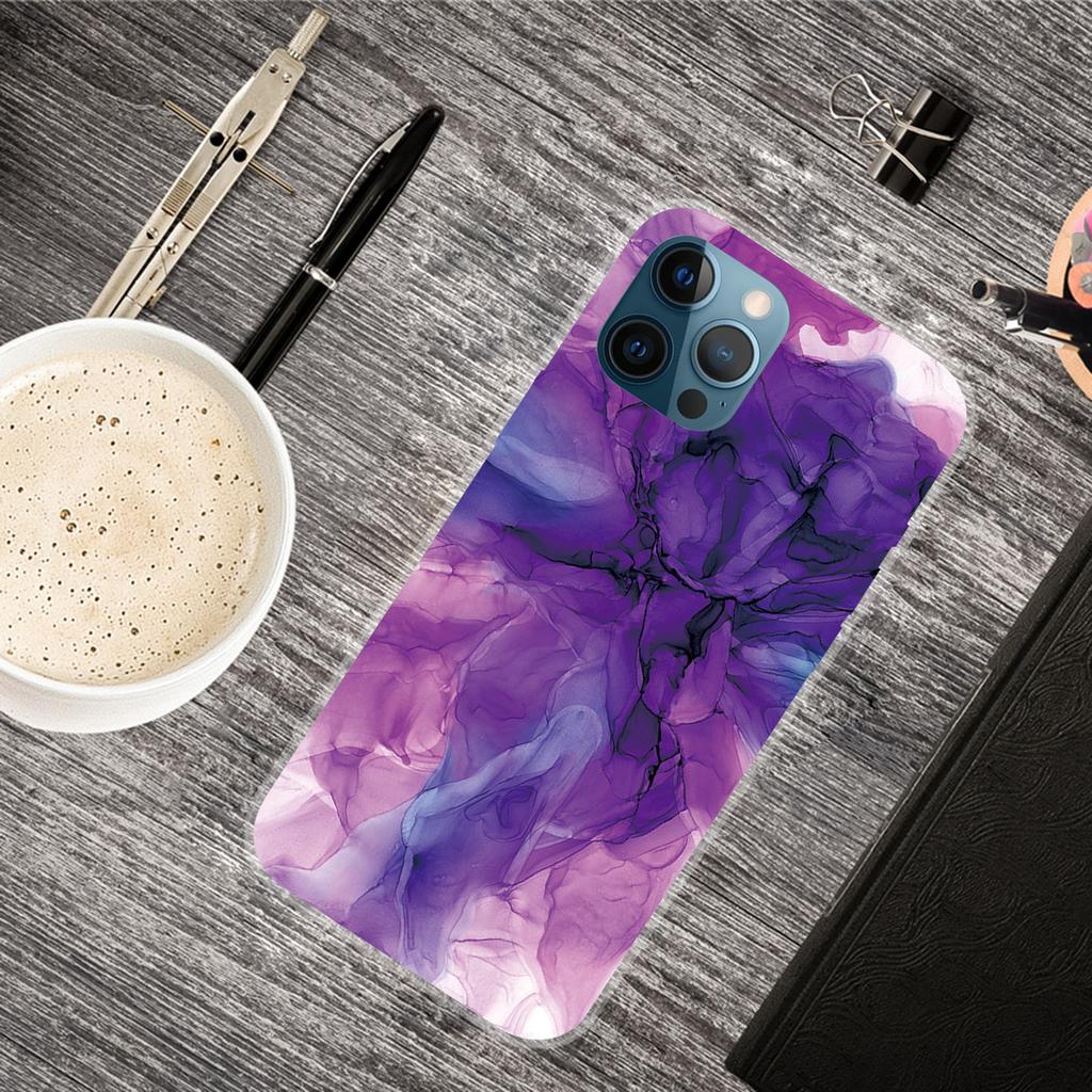 For iPhone 16 Pro Case Abstract Marble Pattern Printing TPU Phone Cover