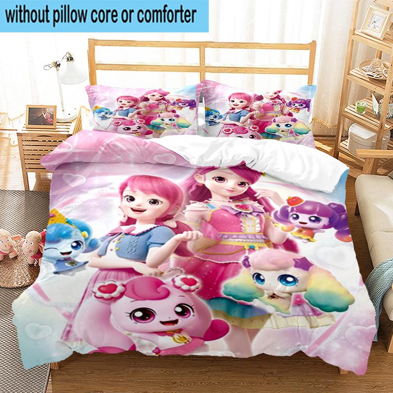 Heartsping Doll And Friends Fantasy 3pcs Bedding,Including 1pc Duvet Cover And 2pcs Pillowcases Perfect for Christmas,Ideal for Bedroom, Dormitory