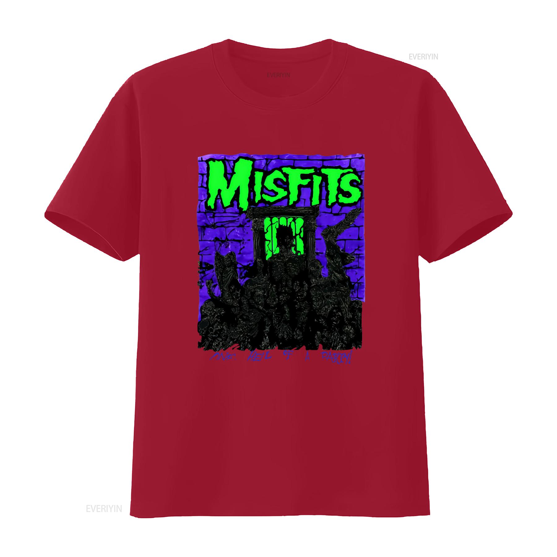 

MISFITS 80s Rock Band One Hell of A Party T shirt Vintage Style for Fans vintage Washed Stylish graphic Versatile S
