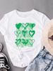 (Taille asiatique) cœur d'amour doux col rond Vêtements décontractés Manches courtes T-shirts Mode Féminin Femme Haut pour femme T-shirt Imprimé T-shirt Graphique