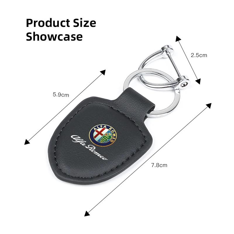 Bildekaler För Alfa Romeo Läder Bilnyckelring Logotyp Styling Nyckelringringar Auto Tillbehör För Alfa Romeo 4C 159 166 Mito 147