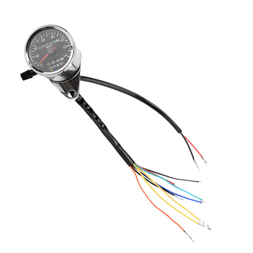 Винтажный мотоциклетный спидометр Механический цифровой дисплей Спидометр Датчик Ретро Модификационные аксессуары Круглый С указателями поворота белый