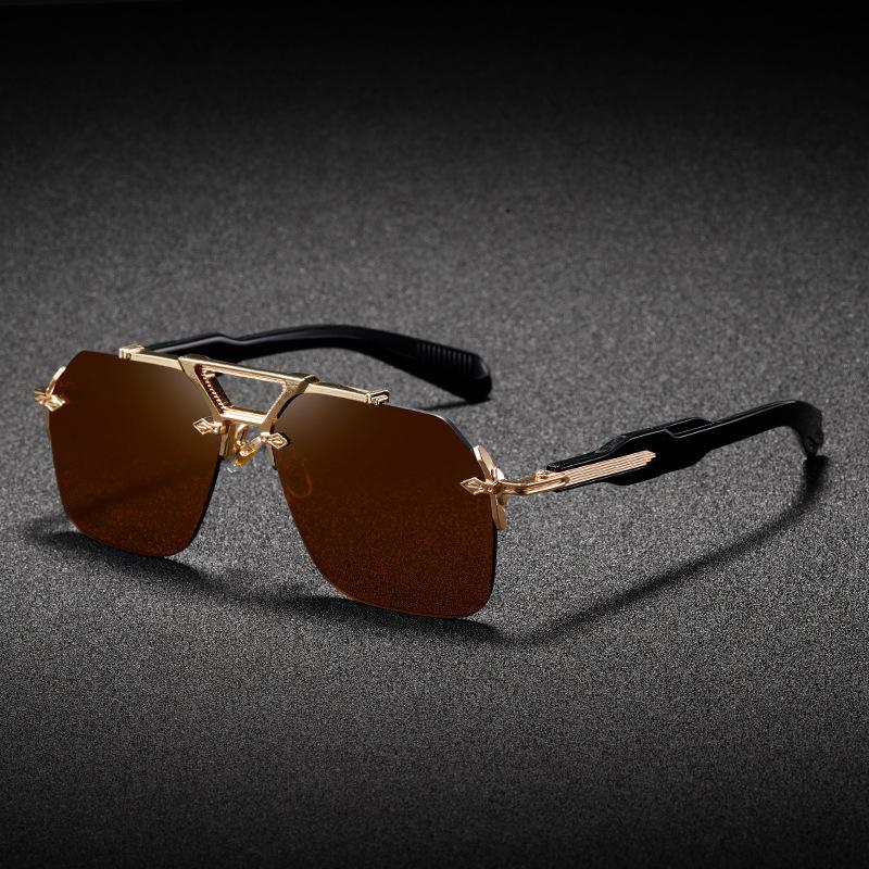 Luxury Brand Classic Square Rimless Sunglasses Men Women Retro Vintage Punk Sun Glasses Oversized Shades Metal Frame Eyewear