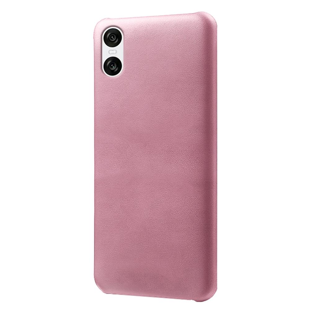

For Sony Xperia 10 VI Case Anti-Scratch Leather+PC Phone Cover Calf Texture Rose Gold