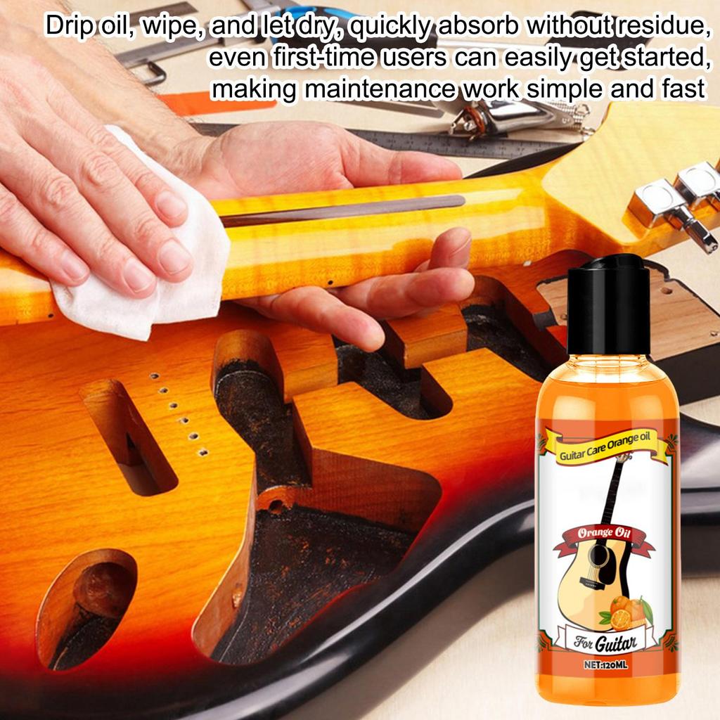 Guitar Care Oil Cleaner Guitar Fretboard Oil Polish Cleaning Kit Portable Guitar Care Oil with Cleaning Cloth Accessories