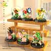 Moc Flower Potted  Micro Building Block Succulent Bouquet Mini 3D Diamond Model Brick Diy Toy For Children Desk Decor.