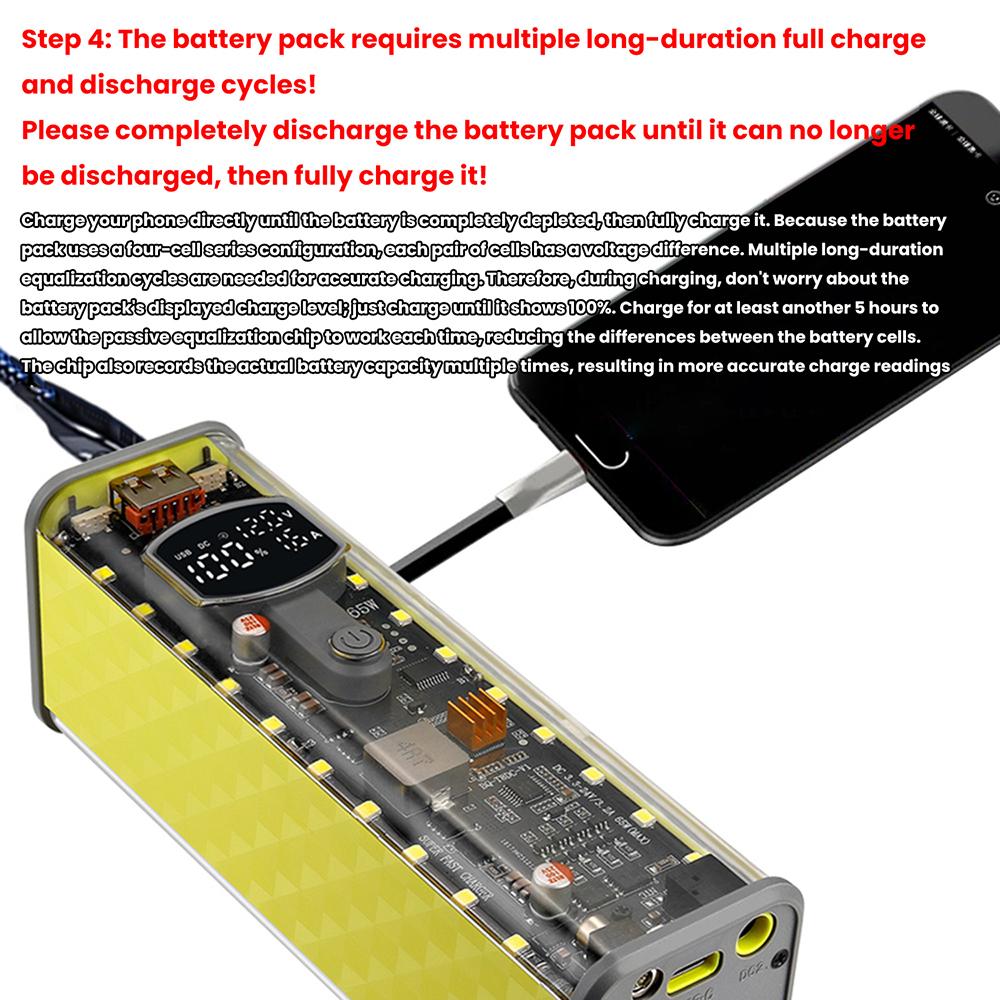 Scatola Porta Batteria PD65W 8 Celle 18650 Power Bank Fai da Te Kit Custodia Display Digitale Caricatore Rapido USB Tipo C Custodia Porta Batteria