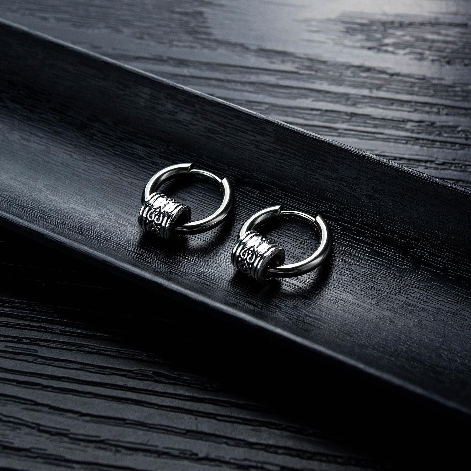 

Korean Titanium Steel Hip Hop Trendy Stud Earrings - Simple and Versatile Jewelry