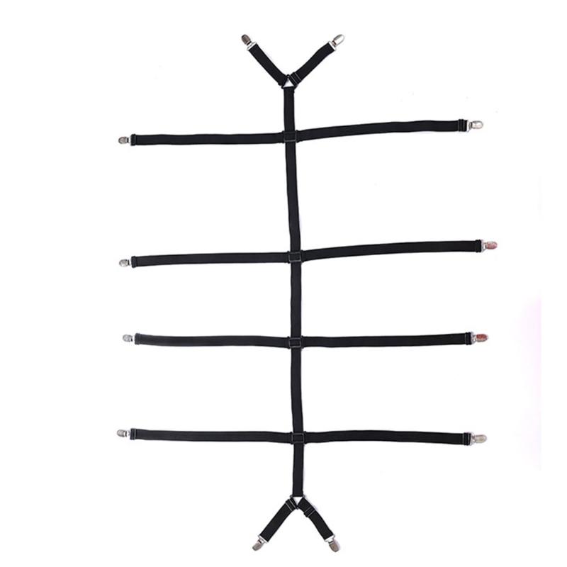 

Bed Sheet Fasteners 12 Pack Extended Length Adjustable Nylon Metal Clips Mattress Holder Tensioner For Adults Kids чорний