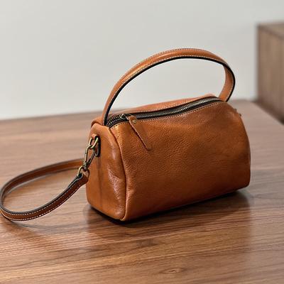 Lässige kleine Tasche aus echtem Leder für Damen, Retro-Handtasche, weiches Rindsleder, Schulter-Umhängetaschen