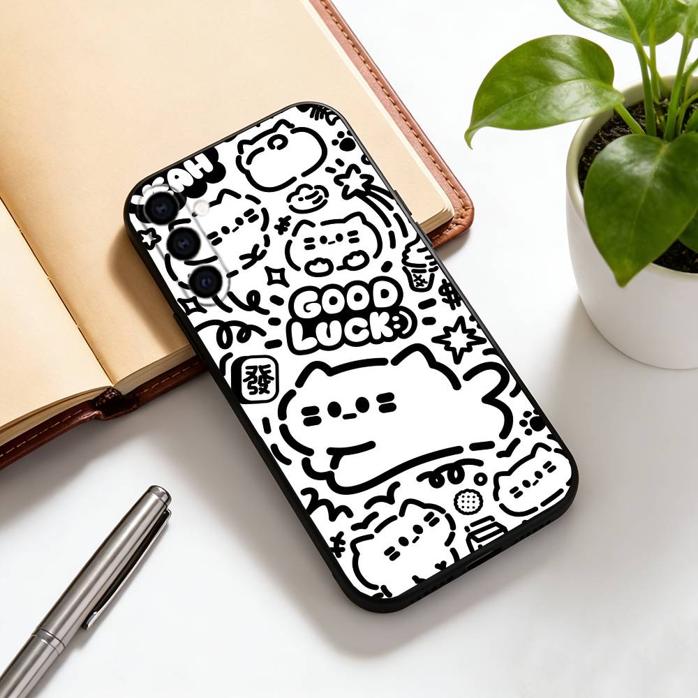 

Simple and cute Phone Case Black Silicone Soft For Samsung Galaxy A73,A72,A71,A70,A53,A52,A51 Samsung a52