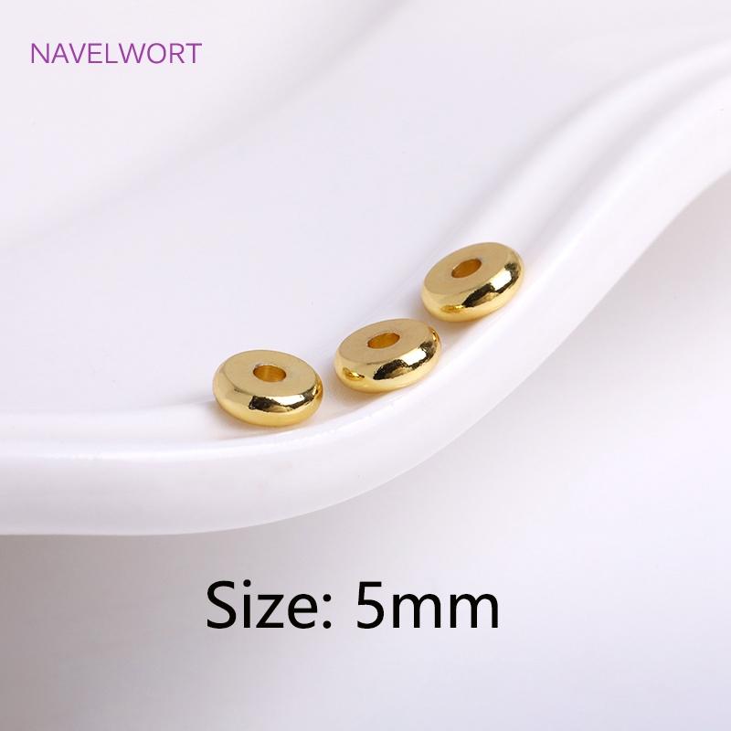 Trendy Round Spacer Beads For Jewelry Making Supplies,Brass Flat Loose Beads DIY Bracelet Necklace Making Accessories Wholesale