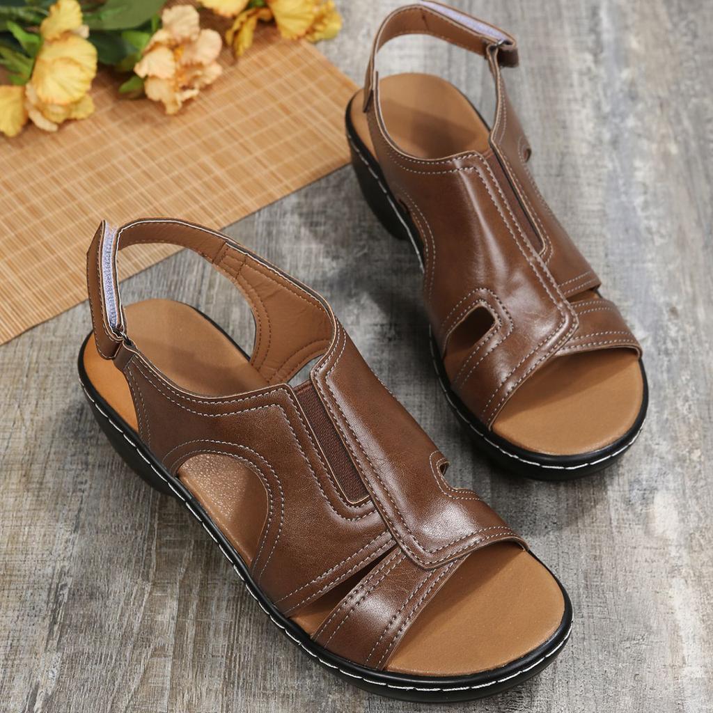 2023 sommer Sandalen Weibliche Nähte Hohl Dicken Boden mit Sandalen Große Größe Offene spitze Casual Sandalen Weiblichen