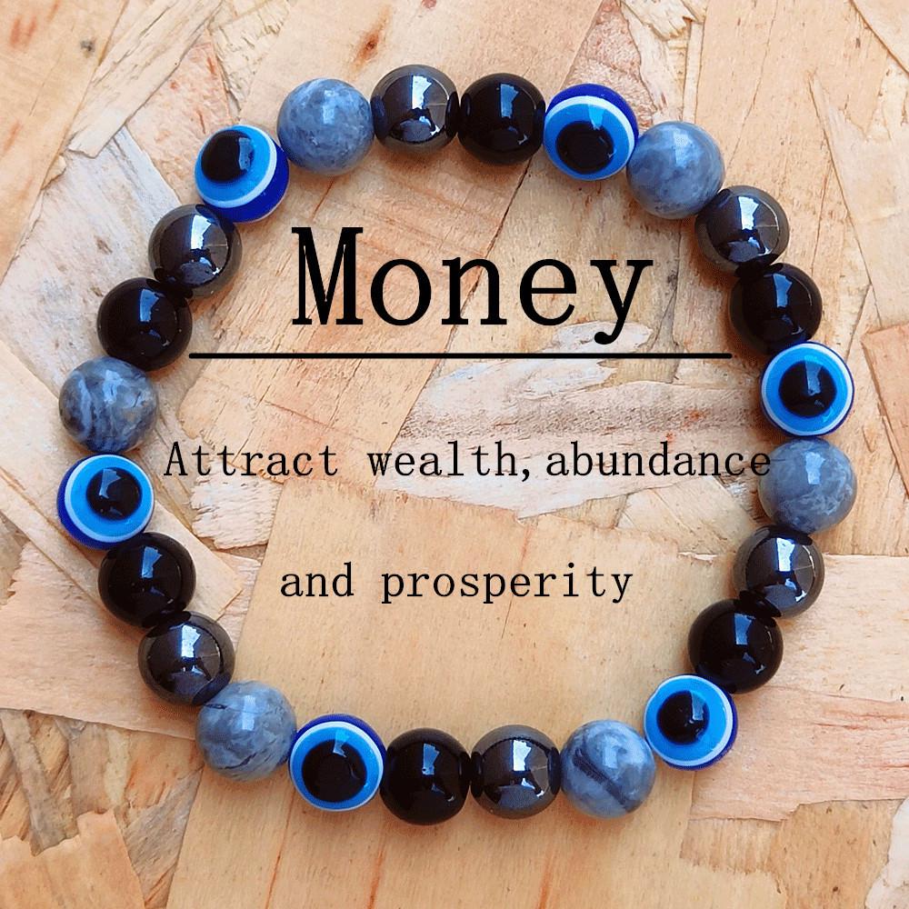 9-teiliges Naturstein-Armband-Set: Tigerauge & Amethyst Perlen Design