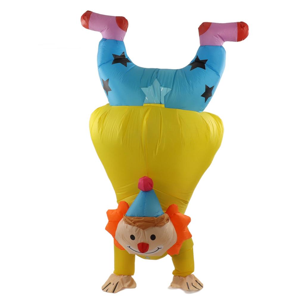 Dospelý Nafukovací Kostým Klauna na Stojku Halloween Klaun Hore nohami Nafukovací Kostým