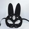 Sexy Leder Maske Bunny Girl Cosplay Erotisch Fetisch Rave Maske Nieten Bondage Geschirr Halloween Party Katzenmaske Frau Mann