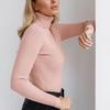 Women Autumn Winter High Neck Long Sleeve Solid Color Slim Knitted Base All Match Sweater