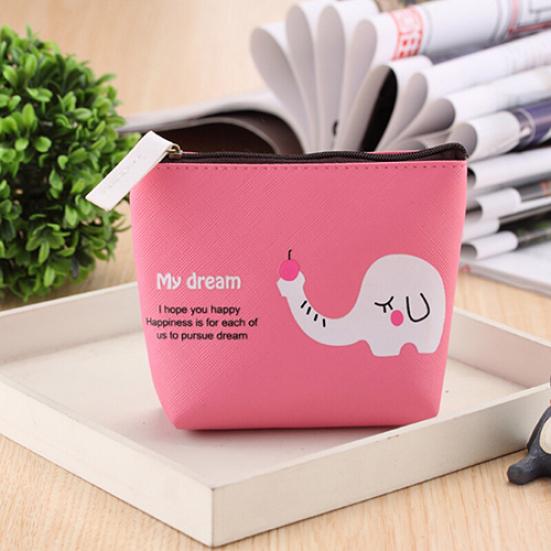Women's Cute Animal Canvas Zipper Wallet Coin Pocket Key Holder Case Bag Purse