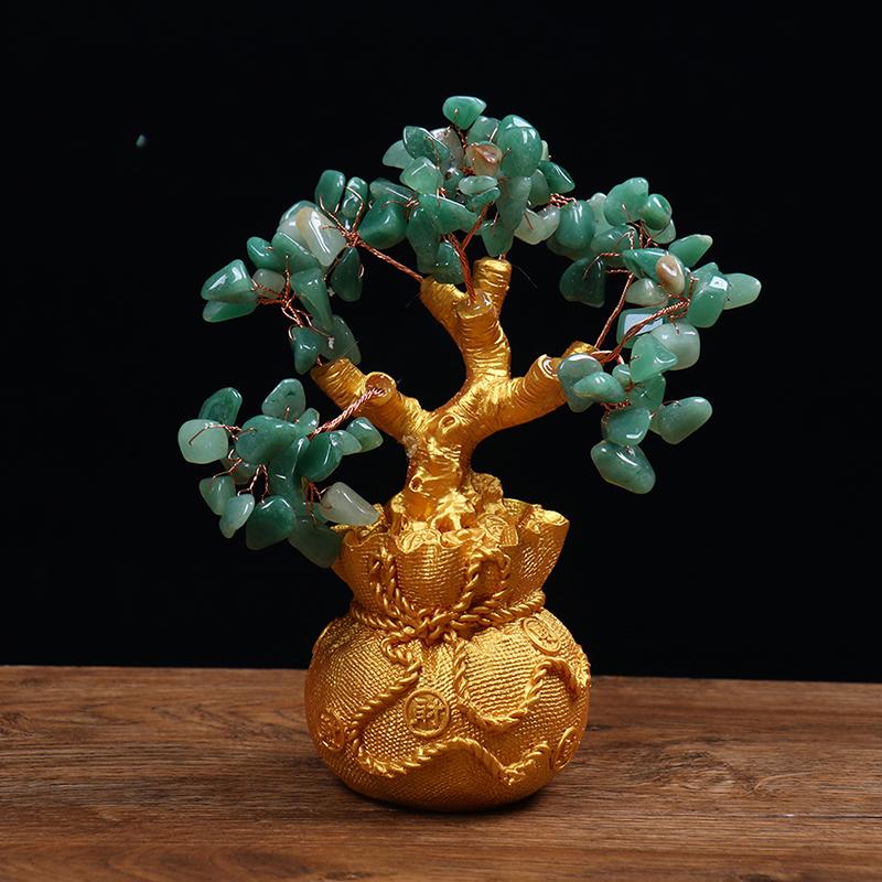 Arbre à Argent En Cristal De Citrine - Bonsaï Feng Shui Pour La Richesse, Chance Et Prospérité | Décoration Bureau Ou Maison 19 Cm