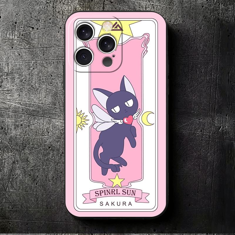 Cardcaptor Sakura Cute Girl Soft Phone Case for iPhone 16 16E 17 Air 15 Pro Max 14 Plus 13 Mini 11 12 7 Black Cover Back Shell