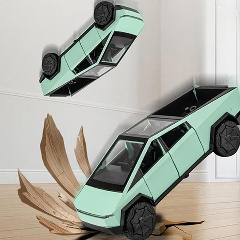 1/32 Cyber Toy Truck Pickup Trailer Alloy Car Model Diecasts Metal Toy Off-Road Vehicles Truck Model Sound And Light Kids Gifts