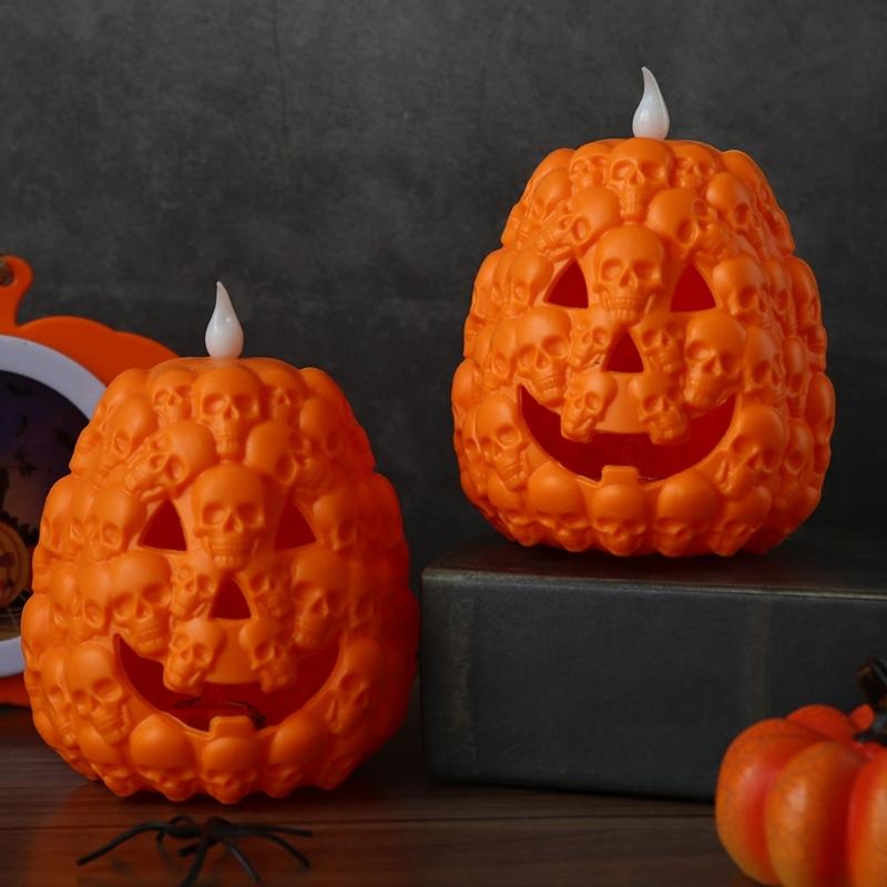 Set of 6 Halloween Decoration Pumpkins Decorative Halloween Pumpkin Lights LED Light Ornament for Indoor Decoration