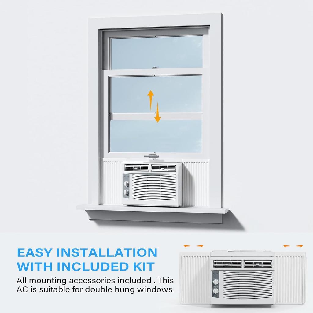Ar Condicionado de Janela 5000 BTU com Controles Mecânicos e Kit de Instalação Fácil para Ambientes de até 13,9 m² 115V/60Hz, Personalizado