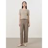 Jiuzi AnnaCo Women's Elastic Waist Textured Linen-Feel Casual Long Pants