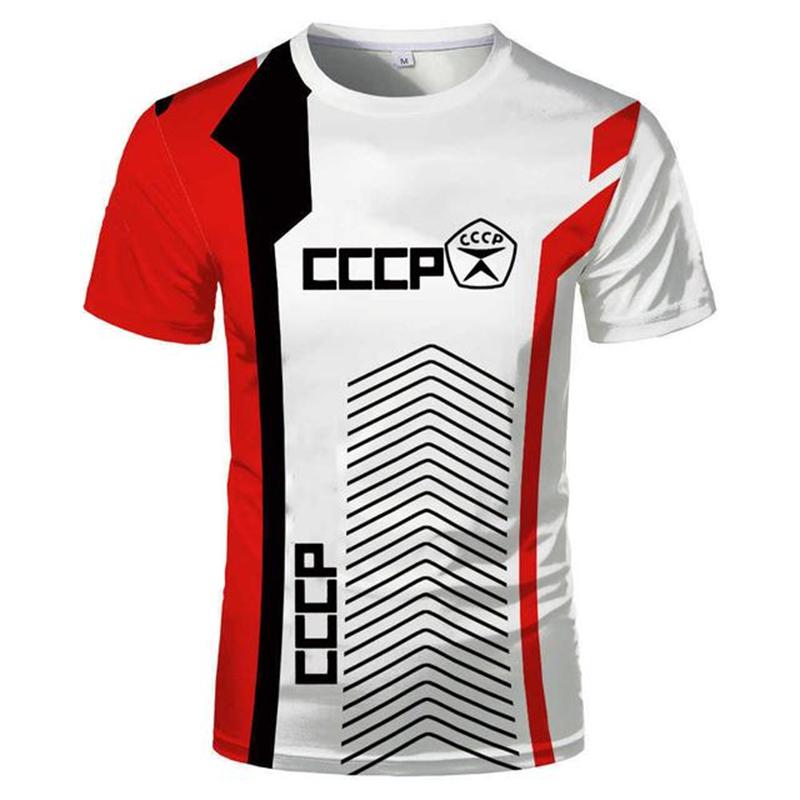 Fashion Soviet Union Emblem Pattern T-shirts Simple Casual Short Sleeve CCCP 3D Printed T Shirts Loose Sports Shirt