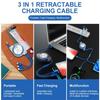 1pcs One To Three Expandable Data Cable Portable and Practical with High Aesthetic Value Car Three in One Charging Cable