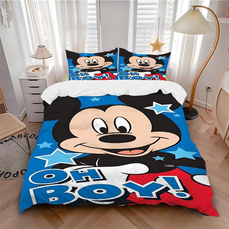

3pcs set Mickey Mouse1pc of quilt cover+2pcs of pillowcase, no core, print bedding, All Seasons Bedroom Setting101 135x200cm