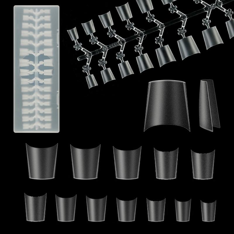 

300 Pieces French Short False Nail Tips Half Cover Square Fake Nail Extension Nail Design for Woman Finger Manicure