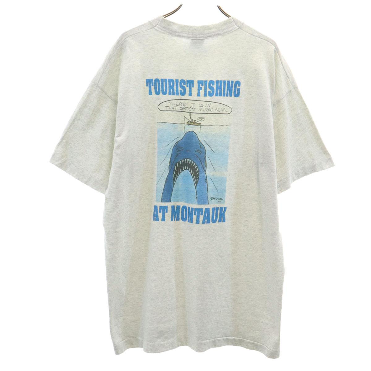 

FRUIT OF THE LOOM ЛУЧШИЙ 90-х Сделано в США Винтажная футболка с принтом рыбалки Олень Мужская Б/У