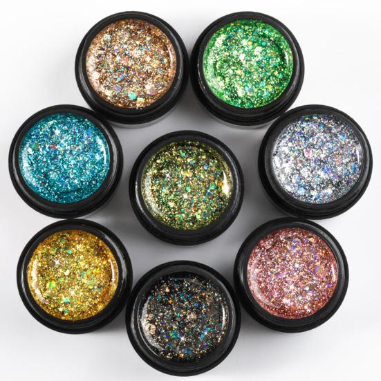 Glitter Rhinestone UV LED Nail Gel Polish Soak Off Varnish Lacquer